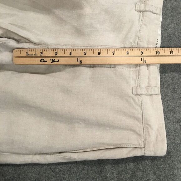 Old Navy Men 30x30 Pants Cream Chino Tapere Button Fly 100% Linen Coastal Preppy - Picture 15 of 16